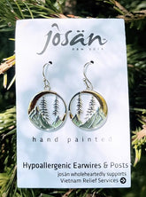 Sterling Silver Two-Tone Moon & Mountain Peak Earrings